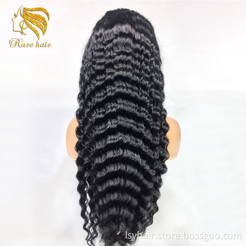 Factory Price Swiss 13X4 Hd Lace Frontal Wig Pre Plucked Brazilian Deep curl Wig With Black Women 100% Human Hair Wig Lace Front